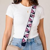 Navy Silver &amp; Pink Adjustable Bagstrap
