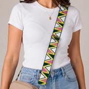 Emerald Green White Pink Yellow Chevron Adjustable Bag Strap