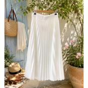 White Pleated Skirt One Size image