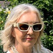 Beige Sunglasses Gold Arm Detail image