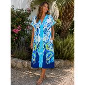 Turquoise, Blue &amp; Lime Crystal Embellished Midi Dress (One Size)