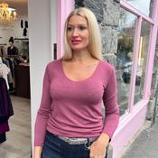 Cosy V Neck Long Sleeved Top Wine image