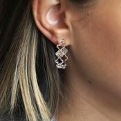 POM Silver plated multi quatrefoil hoop earrings image