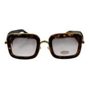 Tortoiseshell &amp; Gold Sunglasses image