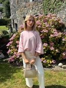 Iconic Club Pink &amp; Cream Stripe Oversized Cotton T-Shirt image