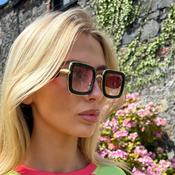 Brown &amp; Gold Sunglasses Red Arms image