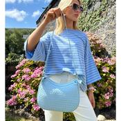 Powder Blue Woven Leatherette Shoulder Bag image