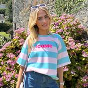 Pastel Iconic Stripe Tee – Pink &amp; Turquoise Top image