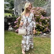 Boho Botanical Tassel Maxi Dress – Cream Brown &amp; Gold (Fits 8-12) image
