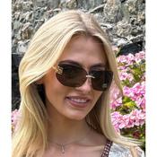 Brown &amp; Gold Wraparound Sunglasses image