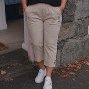 Taupe Elasticated Waist Capri Trousers image