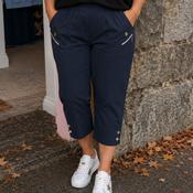 Dark Navy Elasticated Crop Trousers