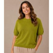 Chartreuse Green Soft Knit Jumper Half Sleeves image