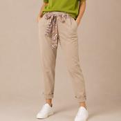 Beige Tapered Trousers With Fabric Belt image