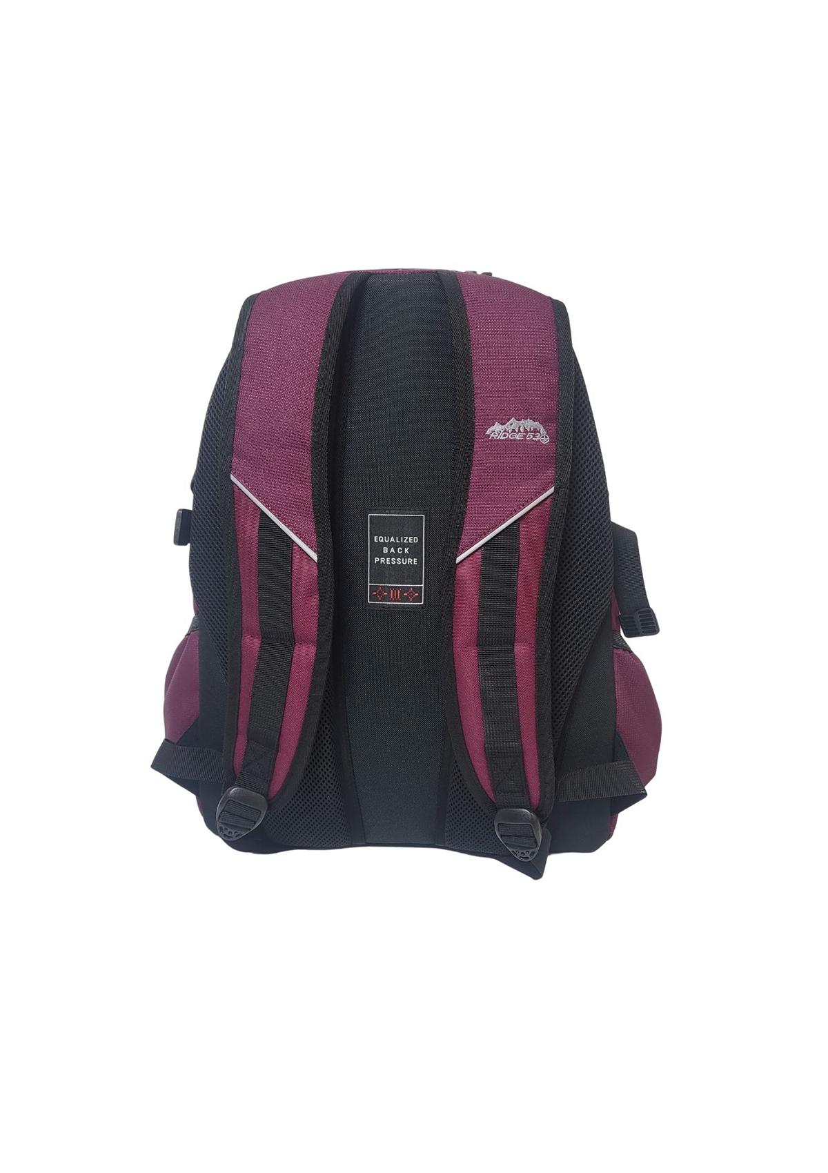 Ridge53 Bolton Backpack Maroon Nylon with Zippers, Handle, Buckle, Pockets