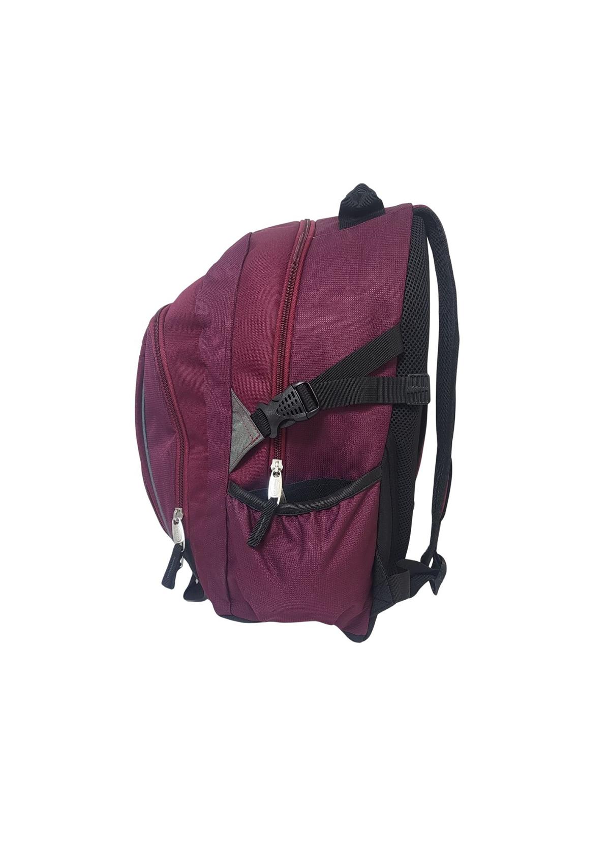Ridge53 Bolton Backpack Maroon Nylon with Zippers, Handle, Buckle, Pockets
