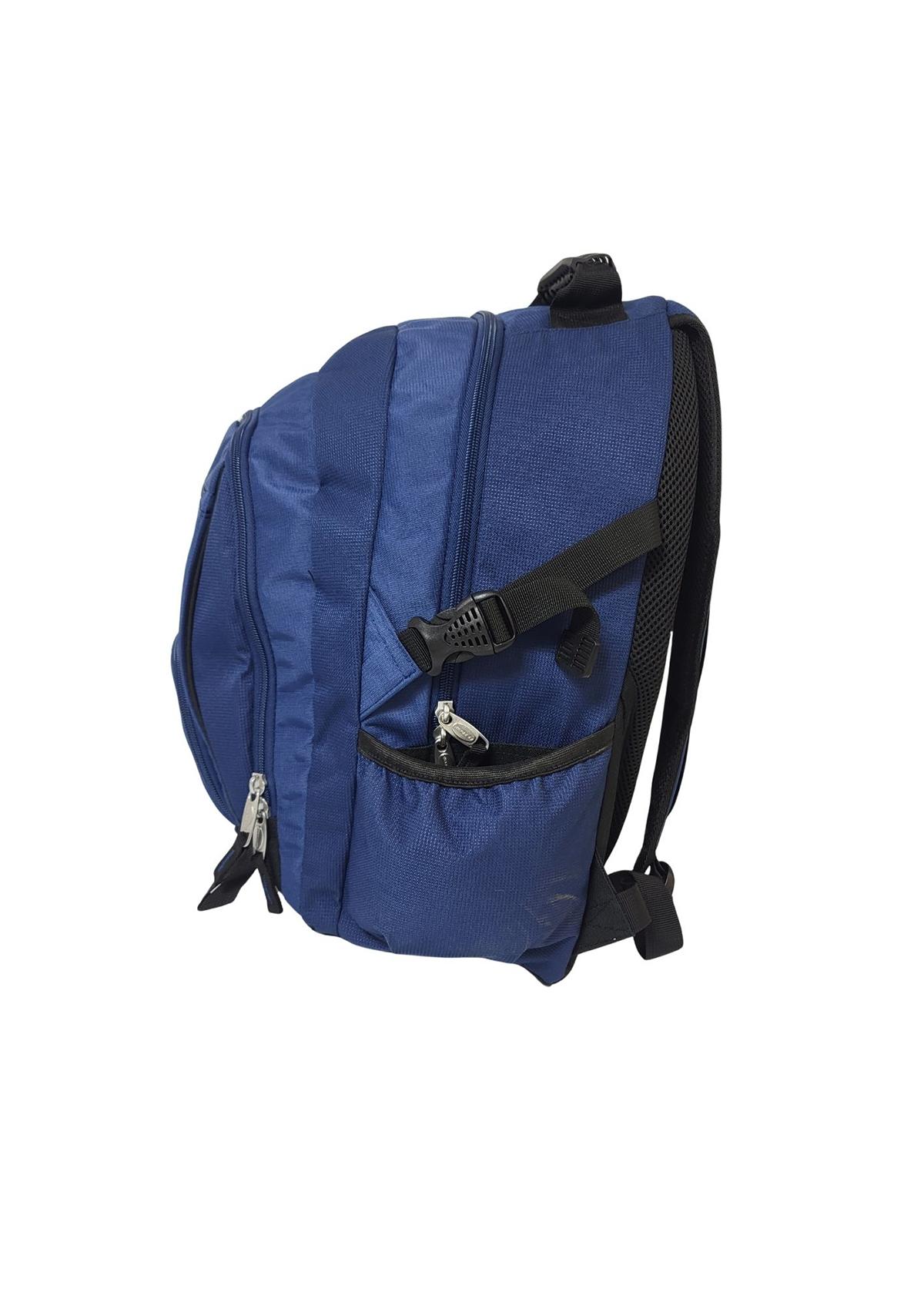 Ridge53 Bolton Backpack Navy O/S Nylon Waterproof Rain Cover Triple Stitched Padded Shoulder Straps AirChannel Lumbar Support Durable Handle Interior Organiser Pockets Water Bottle Side Pockets