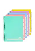 Pastel A4 200pg 5 Subject Wiro Notebook 4 Asst