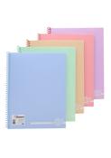 Pastel A4 160pg PP Spiral &amp; PP Cover Notebook - Asst image