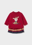 Mayoral girls red knit sweater and skirt set 2829 image