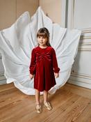 Patachou girls Burgundy velvet dress with bow image