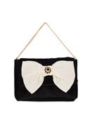 Patachou black velvet bag with bow image