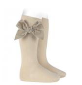 Condor knee sock with velvet bow nude