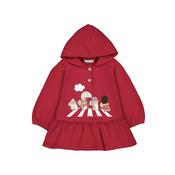 Mayoral girls red hooded dress 2937 image