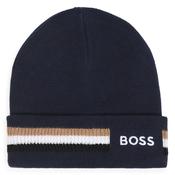 BOSS Navy Pull on Beanie hat J53586