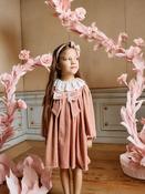 Patachou pink velvet dress with bow image