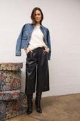 OUI BLACK PLEAT-FRONT TROUSERS 94127 9990 226