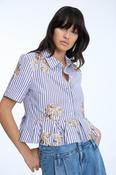 MUNTHE NAVY STRIPE SEQUIN BLOUSE NURIANA 226 image