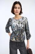 MUNTHE GREY PRINTED PEPLUM BLOUSE VIRAGO 226