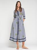 VILAGALLO NAVY PRINTED SHIRT DRESS 33219 126