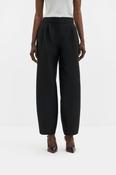 MALINA SMILLA BLACK BARREL LEG WOOL-SILK TROUSERS 226