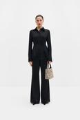 MALINA MARINE BLACK LACE HEM TROUSERS 226