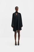 MALINA NOREA BLACK LACE HEM SATIN DRESS 226 image