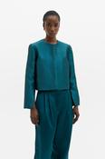 MALINA RUTHIE TEAL SLIT-SLEEVE SATIN BLOUSE 226 image