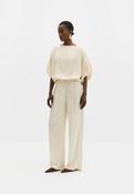 MALINA HAVANNA CREAM BOAT-NECK PUFF-SLEEVE BLOUSE 226 image