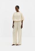 MALINA SARAH CREAM ELASTIC WAIST SATIN TROUSERS 226