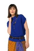 CAROLINE BISS BLUE FUNNEL NECK KNIT 4204 26 229