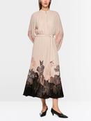 MARCCAIN BEIGE FLORAL PLEATED BELT DRESS AC2105W07 126 image