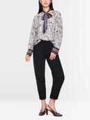 MARCCAIN LILAC PRINT BOW BLOUSE BC5109W17 724 226