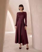 CARLA RUIZ BROWN SATIN DRESS 53030 226 image