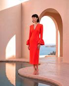 CARLA RUIZ CORAL V NECKLINE FITTED DRESS 53081 226 image