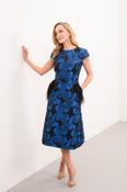 CAROLINE KILKENNY DIANA BLUE ROSE TAFFETA DRESS 226 image
