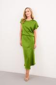 CAROLINE KILKENNY RUTH LIME SATIN ELASTIC WAIST DRESS 226 image
