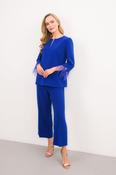 CAROLINE KILKENNY SCOTT BLUE CROPPED TROUSERS 226 image