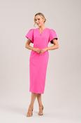 CAROLINE KILKENNY PINK VNECK DRESS CLOUD 126