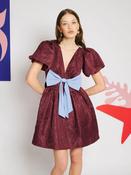 SISTER JANE WINE BORDEAUX BOW MINI DRESS DR2558BUR 226